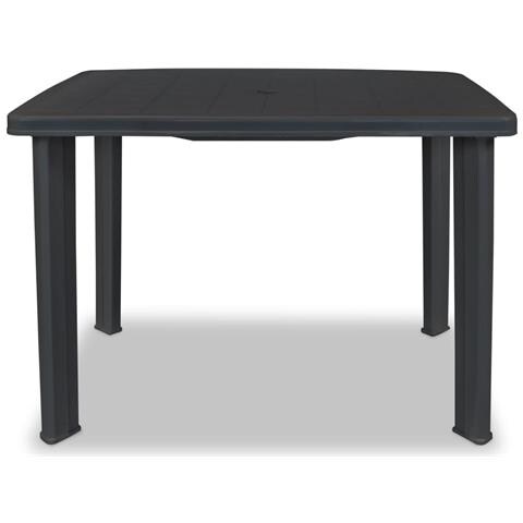 Tavolo Da Giardino 101x68x72 Cm In Plastica Antracite - Foto 5