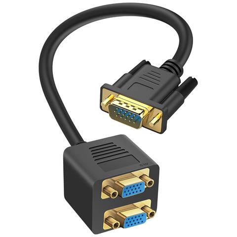 Adattatore Video Vga Maschio A 2 Vga Femmina 22 Cm Vg2vga Nero - Foto 2