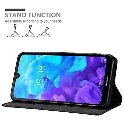 Custodia Compatibile Con Huawei Y5 2019 In Nero Di Notte - Coperchio Protettiva Con Chiusura Magnetica, Funzione Stand E Tasca Per Le Carte - Foto 8