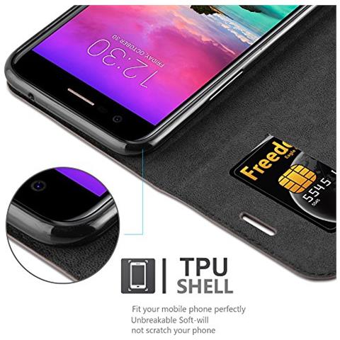 Cadorabo Custodia Compatibile Con Lg K10 2017 In Bruno Caffè - Coperchio Protettiva Con Chiusura Magnetica, Funzione Stand E Tasca Per Le Carte - Foto 2