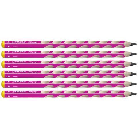 EASYgraph - Matita Ergonomica triangolare - per Mancini - Rosa - Confezione da 6 - Gradazione HB - Foto 1