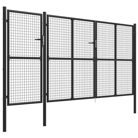 Cancello Per Giardino In Acciaio 400x150 Cm Antracite - Foto 5