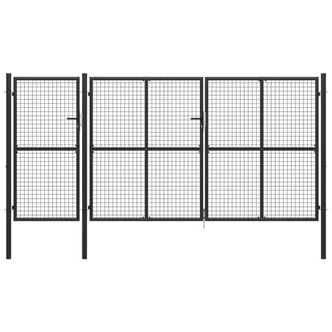 Cancello Per Giardino In Acciaio 400x150 Cm Antracite - Foto 1