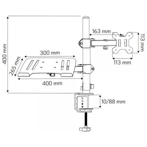 Supporto per Scrivania ICA-LCD174NB da 13- 32" Peso Massimo Supportato 8 Kg Colore Nero - Foto 2