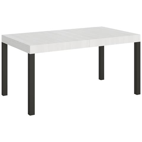 Tavolo Allungabile 90x160/420 Cm Everyday Telaio Antracite - Bianco Frassino - Foto 6