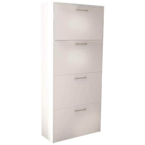 Scarpiera LM 390 In Legno Composito Bianco Larghezza 470mm - Finlandese, Ecologica, 2 Livelli, Materiali Riciclati - 3