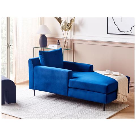 Chaise Longue Gueret Velluto Blu Marino - Foto 1