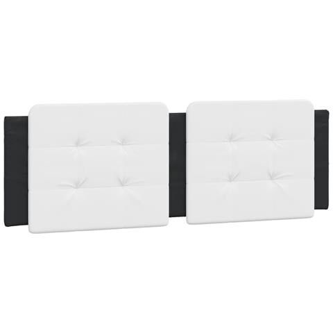 Cuscino Testiera Bianco E Nero 160 Cm In Similpelle - Foto 2