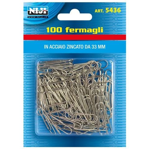 Fermagli Per Carta Metallo Plastificato Mm. 33 - 100 Pz - Foto 1
