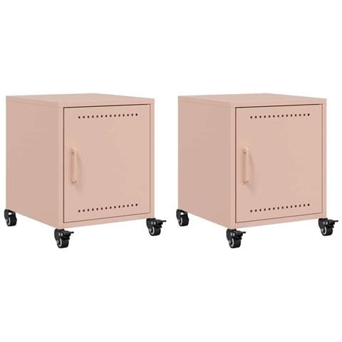 Comodini 2 pz Rosa 36x39x43,5 cm in Acciaio - Foto 1