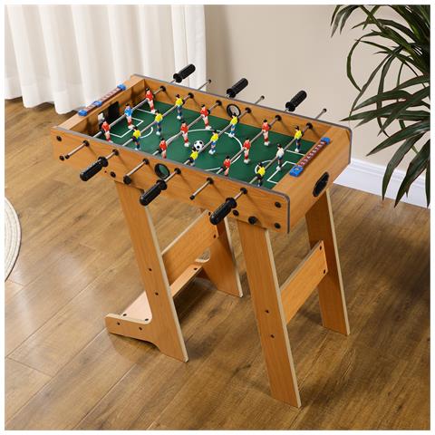 Calcio Balilla Pieghevole In Legno Con 6 Aste, 18 Giocatori E Segnapunti, 69x37x70cm - Foto 6