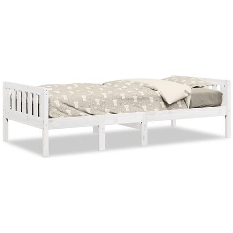 Letto Per Bambini Senza Materasso Bianco 80x200cm Massello Pino - Foto 2