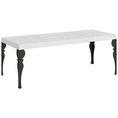 Tavolo Allungabile 90x180/284 Cm Paxon Premium Bianco Frassino Telaio Antracite - Foto 1