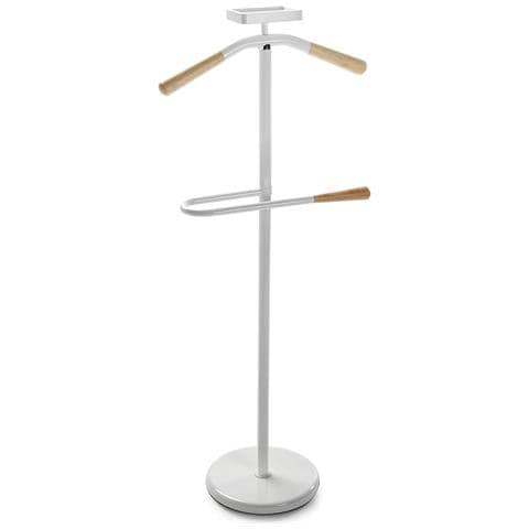 Servo Muto Moderno Legno E Metallo,servomuto,appendiabiti Indossatore Per Camera Da Letto E Spogliatoio,multifunzionale,dimensioni P25x44x108 Cm (bianco) - Foto 1