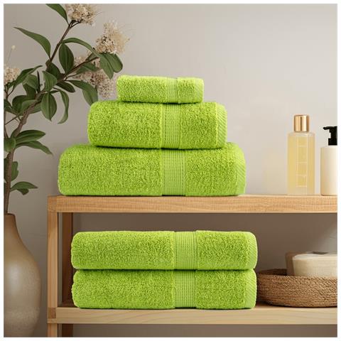 Asciugamani da Bagno SOLUND 2 pz Verdi 100x150 cm 600 g /m² - Foto 3
