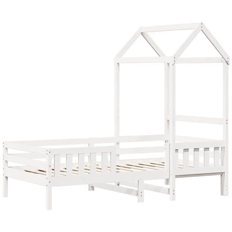 Giroletto Con Tetto Bianco 75x190 Cm Legno Massello Di Pino - Foto 3