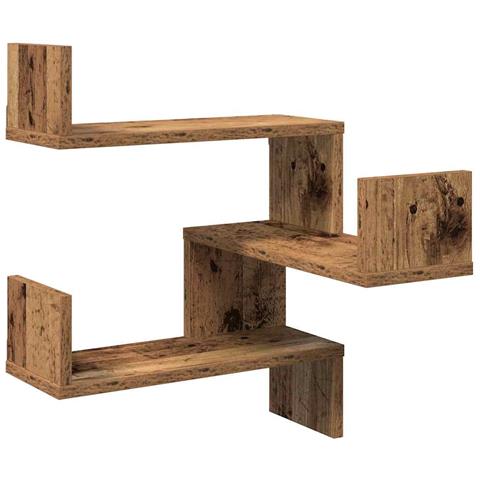 Scaffale Angolare Muro Legno Antico 40x40x49,5 Cm Truciolato - Foto 2