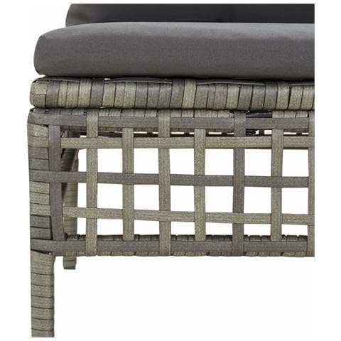 Set Divani da Giardino 8 pz con Cuscini in Polyrattan Grigio - Foto 2