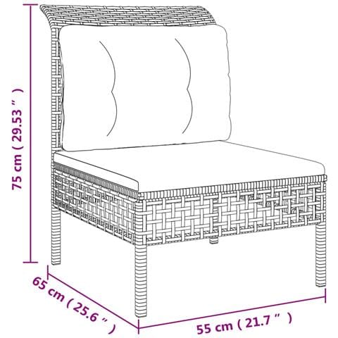 Set Divani da Giardino 8 pz con Cuscini in Polyrattan Grigio - Foto 10