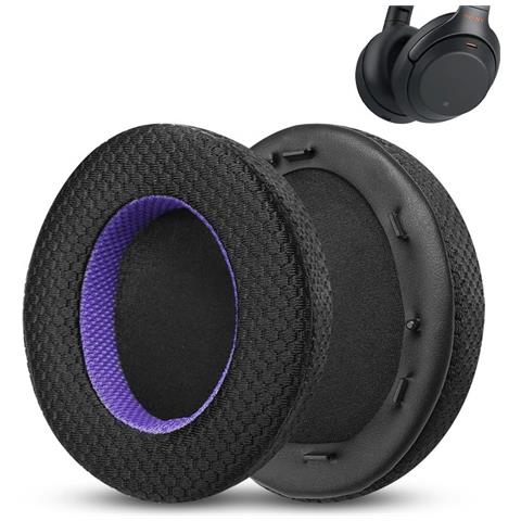 Cuscinetti Auricolari Di Ricambio Per Cuffie Sony Wh-1000xm3 - Nero /viola Mesh - Foto 3
