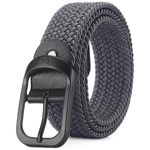Cintura Intrecciata Elastica Da Uomo - Cintura In Tela Regolabile Da 110 Cm Con Fibbia Grey - Foto 1