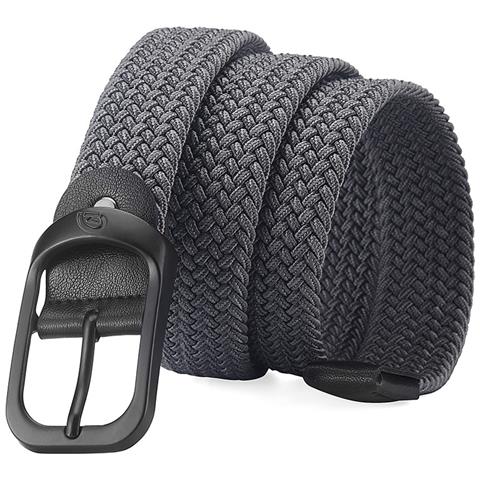 Cintura Intrecciata Elastica Da Uomo - Cintura In Tela Regolabile Da 110 Cm Con Fibbia Grey - Foto 3