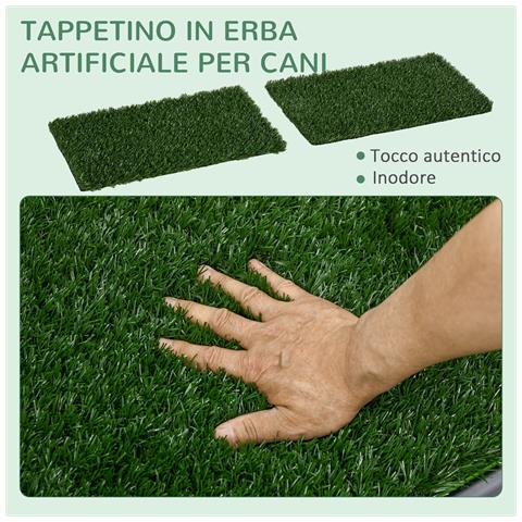 Toilette per Cani con Prato Finto, Erba di Ricambio e Vassoio Inferiore, 67x41cm - Foto 6