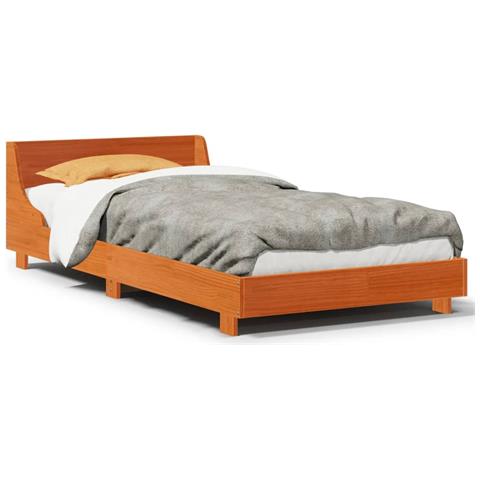 Letto Senza Materasso Marrone Cera 90x200 Cm Legno Di Pino - Foto 2