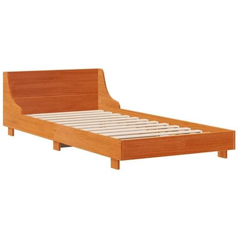 Letto Senza Materasso Marrone Cera 90x200 Cm Legno Di Pino - Foto 3