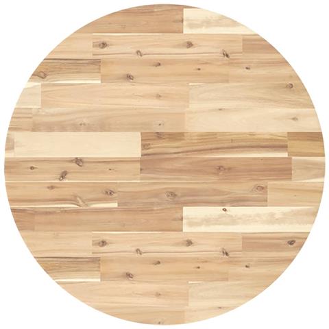 Piano Tavolo Rotondo 70x2 Cm In Legno Massello Di Acacia - Foto 2