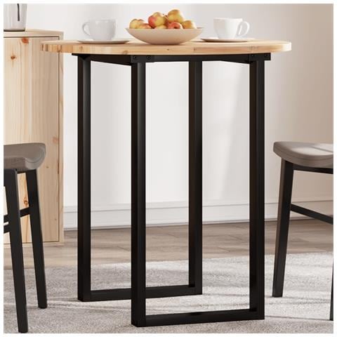 Piano Tavolo Rotondo 70x2 Cm In Legno Massello Di Acacia - Foto 1