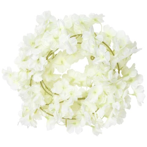 Ghirlande Fiori Artificiali Natale 6 Pz Bianco 180 Cm - Foto 2
