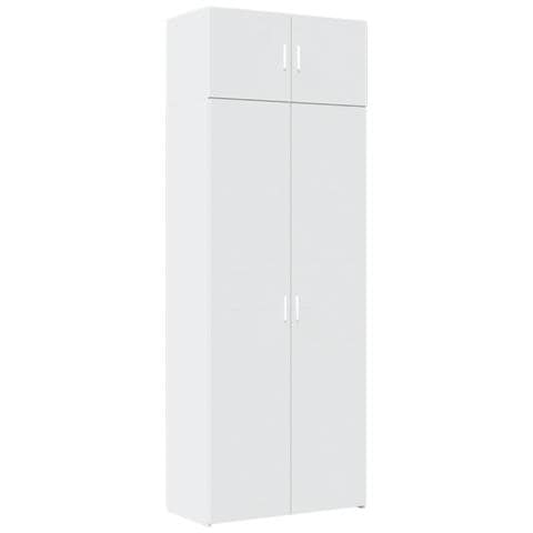 Mobile Portaoggetti Bianco 80x42,5x225 Cm In Truciolato - Foto 2