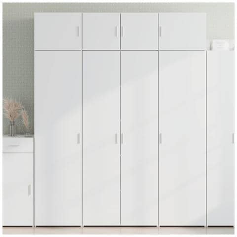 Mobile Portaoggetti Bianco 80x42,5x225 Cm In Truciolato - Foto 1