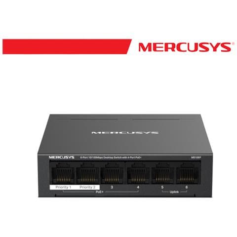 6-Port 10/100Mbps Desktop Switch with 4-Port PoE+ - MS106P - Foto 1