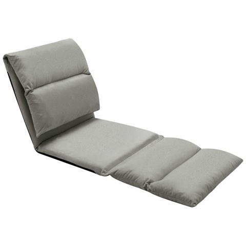 Lusso Casadino -  Sedia A Sdraio Da Terra Pieghevole Grigio Scuro In Microfibra - Foto 1