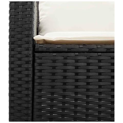 Divano da Giardino a 2 Posti Cuscini&Tavolo Nero in Polyrattan - Foto 9