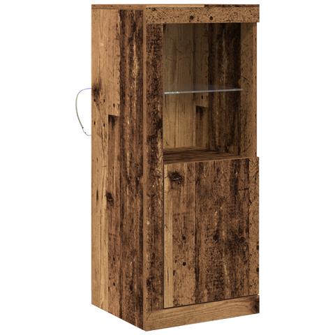 Sideboard  con luci LED in legno antico 41x37x100 cm - Foto 1