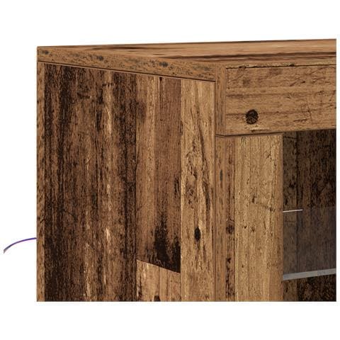Sideboard  con luci LED in legno antico 41x37x100 cm - Foto 9