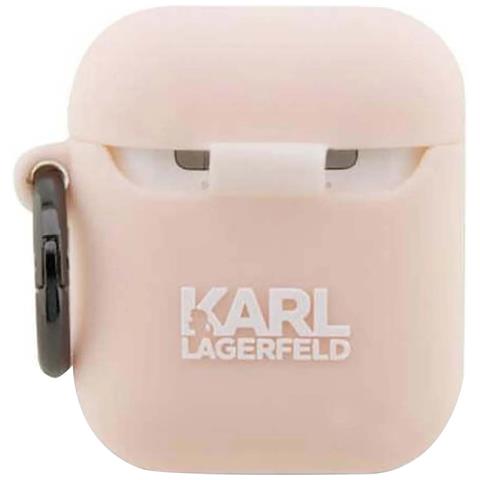 Cover Airpods 1 / 2 Generazione Choupette Head 3d In Silicone Di Alta Qualità, Rosa - Foto 2