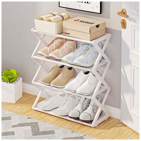 Scaffale Per Scarpe Modulare A X: Organizzazione E Stile Per La Tua Casa White - Foto 2