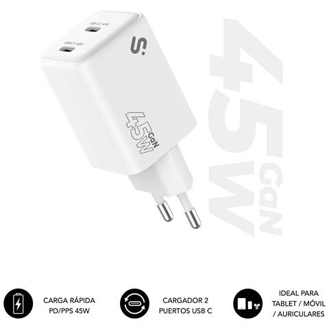 SUBCHG-6G4520 Caricabatterie per dispositivi mobili Universale Bianco AC Ricarica rapida - Foto 1