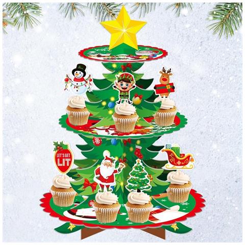 Alzatina Per Cupcake Natalizia A 3 Livelli In Cartone Per Natale - Foto 7