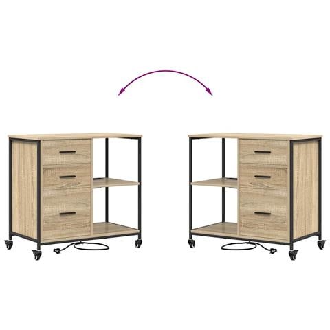 Mobile per Ufficio con ruota rovere sonoma 76 x 41 x 72 cm - Foto 9