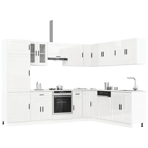 Set Mobili da Cucina 14 pz Porto Bianchi Lucido in Truciolato - Foto 2