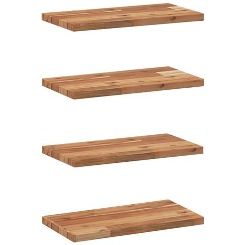 Mensole da Parete 4 pz 60x20x2 cm Legno Acacia Rifinito a Olio - Foto 1