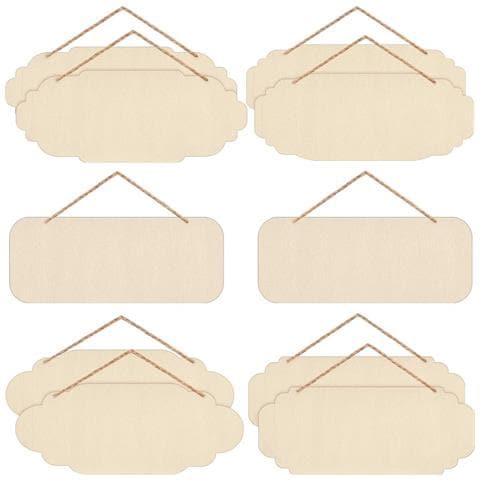 Fette Di Legno Rettangolari Non Finite 10 Pezzi + Corda Per Fai Da Te E Decorazioni - Foto 1