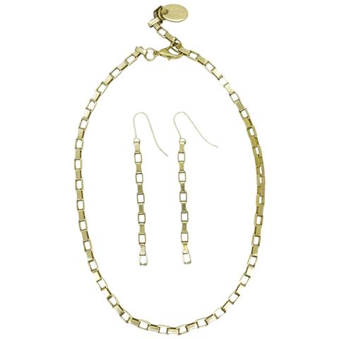 Set Rec Collana E Orecchini In Ottone Placcato - Foto 1