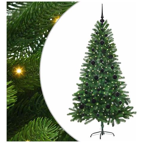 Albero di Natale con 150 LED con supporto Verde 150 cm PE - Foto 1