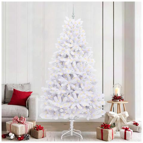 Albero di Natale Artificiale con Rami Pieghevoli Bianco 240 cm - Foto 2